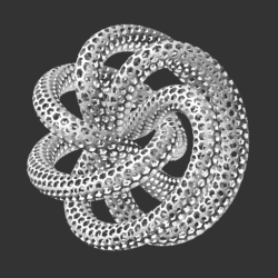 5-4 Torus Knot, parametrically generated with OpenSCAD